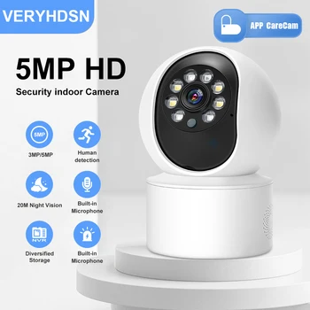 5MP IP WiFi surval камера Безопасности Ночного Видения Полноцветные Камеры видеонаблюдения AI Автоматическое Отслеживание человека Внутренняя Видеокамера