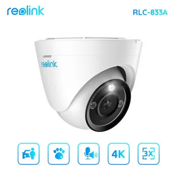Reolink 4K камера безопасности с 3-кратным Оптическим Зумом AI Обнаружение человека Умная Сигнализация PoE IP-камера наружная 8-мегапиксельная защита безопасности RLC-833A
