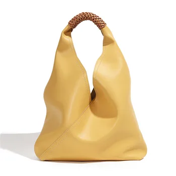 Женская кожаная сумка подмышками, модная портативная сумка через плечо, сумка-тоут большой емкости