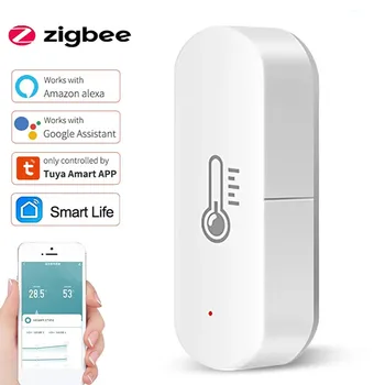 Умный дом Tuya Zigbee Датчик температуры и влажности, монитор приложения Smart Life, умный дом, работа с Alexa Google Home, концентратор не требуется